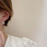 Stars Transparent Square Stud Earrings Women Jewelry