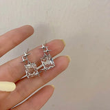 Stars Transparent Square Stud Earrings Women Jewelry