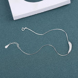 Sterling Silver Eggplant Shaped Anklet for Women