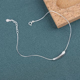 Sterling Silver Eggplant Shaped Anklet for Women
