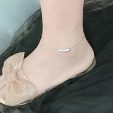 Sterling Silver Eggplant Shaped Anklet for Women