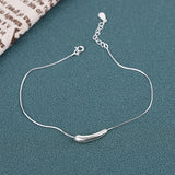 Sterling Silver Eggplant Shaped Anklet for Women