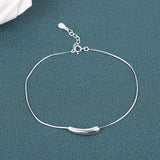 Sterling Silver Eggplant Shaped Anklet for Women