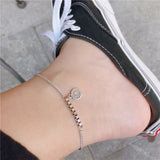 925 Sterling Silver Smiling Face Pendant Anklet Bracelet