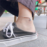 925 Sterling Silver Smiling Face Pendant Anklet Bracelet