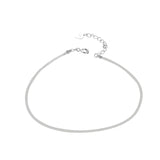 Snake Bone Shape Women Ankle Bracelet 925 Sterling Silver Anklet