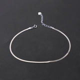 Snake Bone Shape Women Ankle Bracelet 925 Sterling Silver Anklet