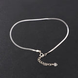 Snake Bone Shape Women Ankle Bracelet 925 Sterling Silver Anklet