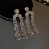 Long Rhinestone Statement Earrings for Women Party Crystal Tassel Earings