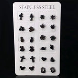 Geometric Round Stainless Steel Stud Earrings for Women