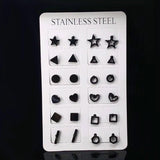 Geometric Round Stainless Steel Stud Earrings for Women