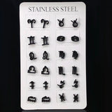 Geometric Round Stainless Steel Stud Earrings for Women