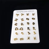 Geometric Round Stainless Steel Stud Earrings for Women
