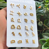 Geometric Round Stainless Steel Stud Earrings for Women