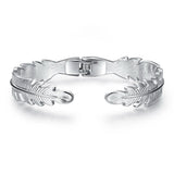 Leaf Shape Bracelet Cuff Bangle Plated Metal Statement Bracelet Open Bangle