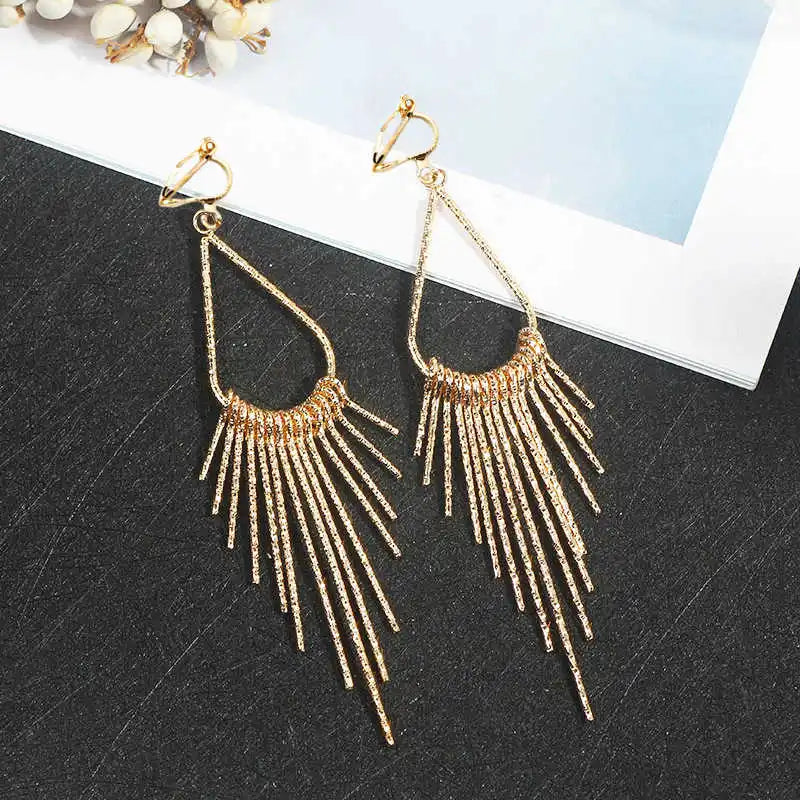 Geometric Tassel Earrings Modern Jewelry
