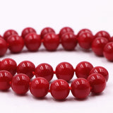 Women Artificial Coral Red Stone Beads Necklace Chain Choker Jewelry