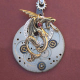 Steampunk Crab Watch Necklace Vintage Punk Chain Jewelry Pincer Pendant