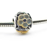 925 Silver Florals Flower Charm Beads Crystal DIY Bracelets