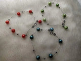 Silver Chain Bracelet with Rainbow Pearls Gift for Women