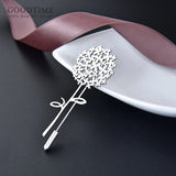 Sterling Silver Dandelion Brooch Glossy Pin Jewelry