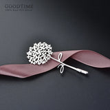Sterling Silver Dandelion Brooch Glossy Pin Jewelry