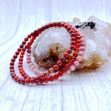 Carnelian Stone Bead Bracelet Set 3 pcs Women Girls Yoga Bangles 18-18.50 cm