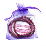 Carnelian Stone Bead Bracelet Set 3 pcs Women Girls Yoga Bangles 18-18.50 cm