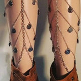 Female Silver Plated Chain Harness Thigh Chain Jewelry