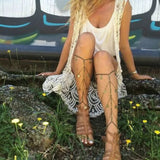 Female Silver Plated Chain Harness Thigh Chain Jewelry