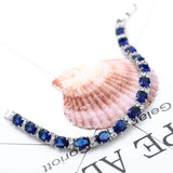 Crystal Tennis Bangles Women Silver Round Cubic Zirconia Link Bracelets