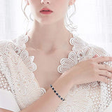 Crystal Tennis Bangles Women Silver Round Cubic Zirconia Link Bracelets