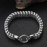 Men's Stainless Steel Link Chain Hand Bracelet 13mm Charm Wristband GS0055