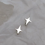S925 Silver 4 Stars Women Clip Earrings Girl Earrings