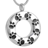 Stainless Steel Pet Circle Ash Jewelry Necklace