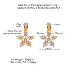 Zircon Snowflake Clip on Earrings for Women