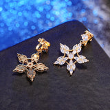 Zircon Snowflake Clip on Earrings for Women