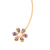 Suede Fabric Flower Chokers Ribbon Tassel Neck Straps For Women