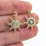 Sun Totem Charms Pendant CZ Zircon Plated Necklace DIY Birthday Party Jewelry