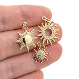 Sun Totem Charms Pendant CZ Zircon Plated Necklace DIY Birthday Party Jewelry