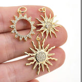 Sun Totem Charms Pendant CZ Zircon Plated Necklace DIY Birthday Party Jewelry