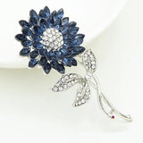Yellow Crystal Sunflower Brooch Pin Plant Jewelry