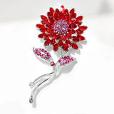 Yellow Crystal Sunflower Brooch Pin Plant Jewelry