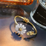 Sunflower Charms Open Bracelet for Women Adjustable Bangle Flower Daisy Wristban