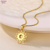Sunflower Clavicle Necklace Choker Crystal Pendant Jewelry