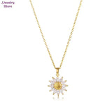 Sunflower Clavicle Necklace Choker Crystal Pendant Jewelry