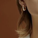 Sunflower Pearl Earrings Inlaid Geometric Round Net Red Fairy Women Earrings