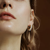 Sunflower Pearl Earrings Inlaid Geometric Round Net Red Fairy Women Earrings