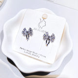 Ballerina Butterfly Crystal Stud Earrings Zircon Gift Jewelry