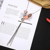 Resin Beaded Sweater Chain Necklace Tassel Jewelry Gift